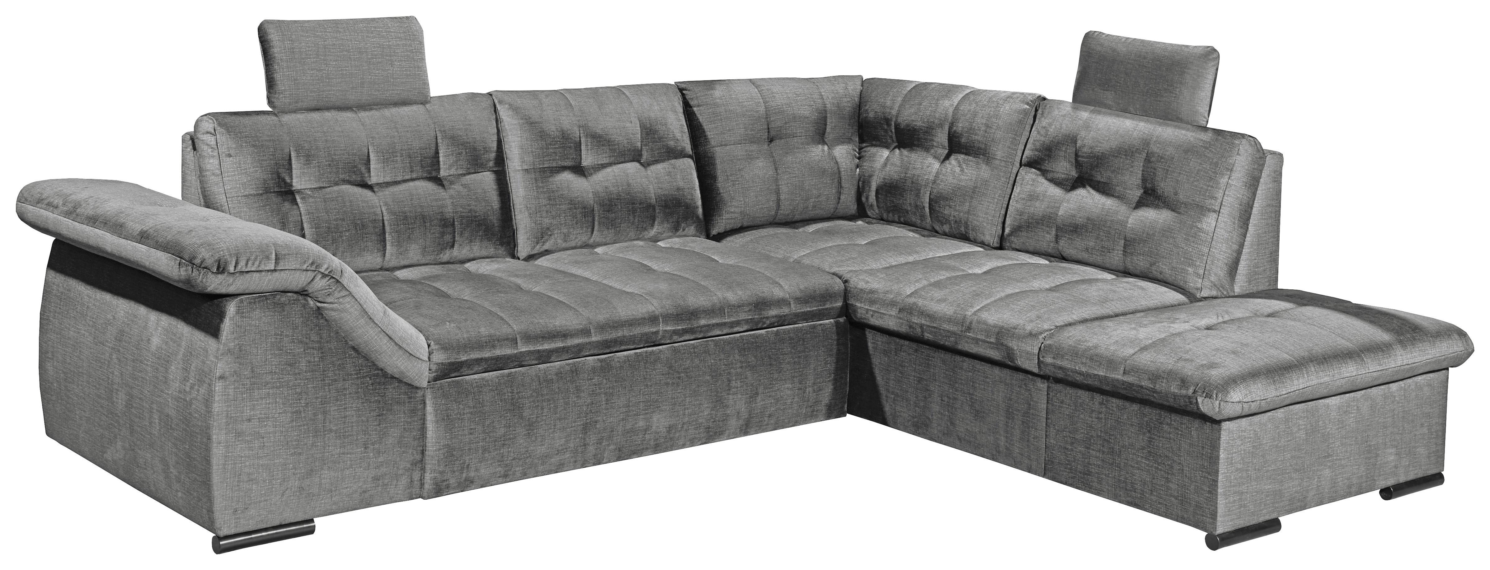 Ecksofa Estrella Grau S: 283x217 cm - Schwarz/Grau, KONVENTIONELL, Textil (283/217cm) - MID.YOU