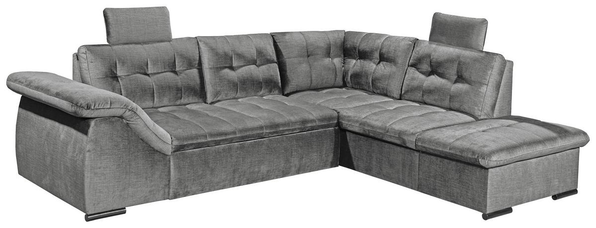 Ecksofa Estrella Grau S: 283x217 Cm - Schwarz/Grau, KONVENTIONELL, Textil (283/217cm) - MID.YOU