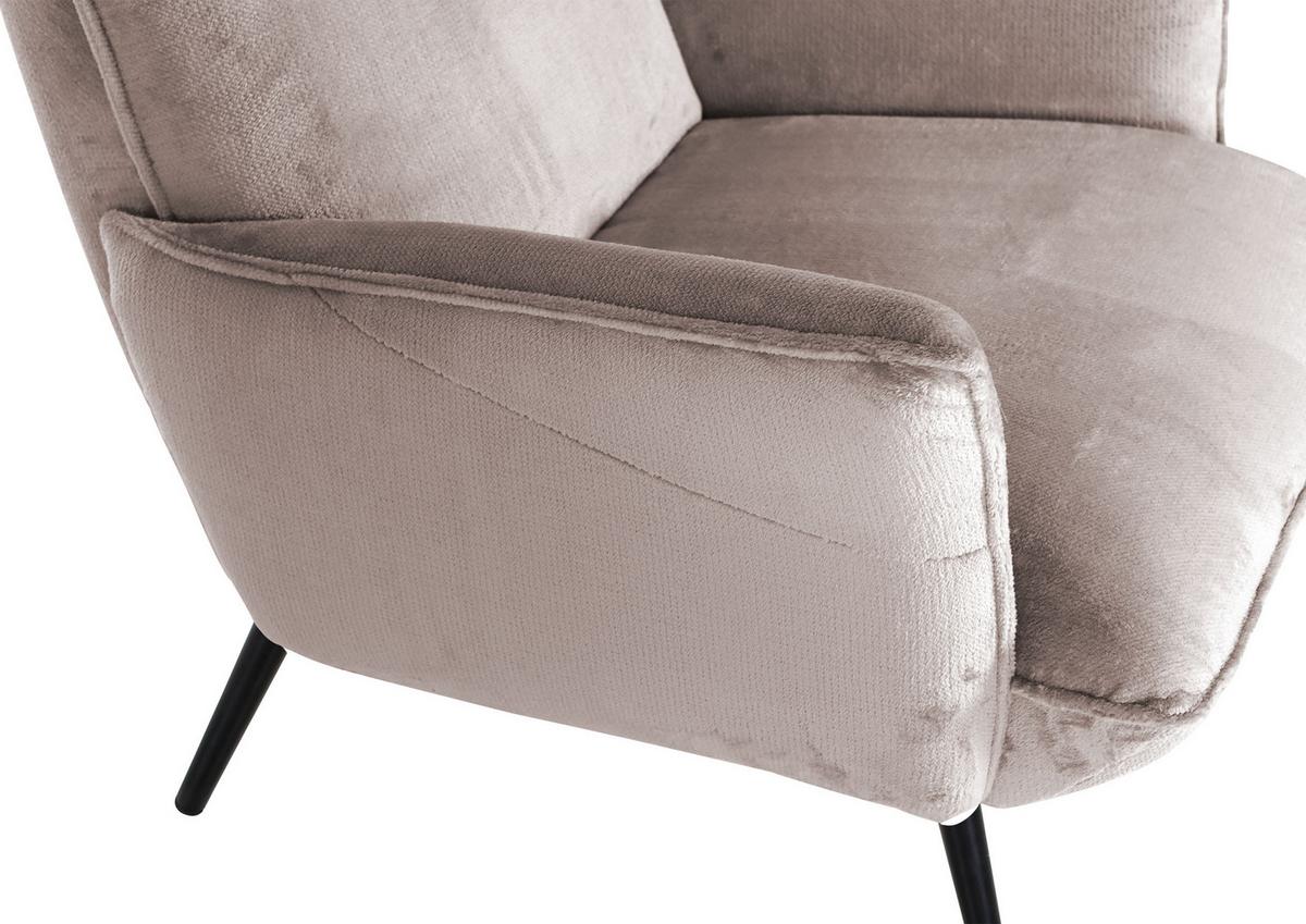 Ohrensessel Lorris - Beige/Schwarz, KONVENTIONELL, Textil (83/110/92cm) - MID.YOU