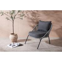 Loungesessel Lindos - Schwarz/Grau, KONVENTIONELL, Kunststoff/Metall (73/78/85cm) - Gardenson