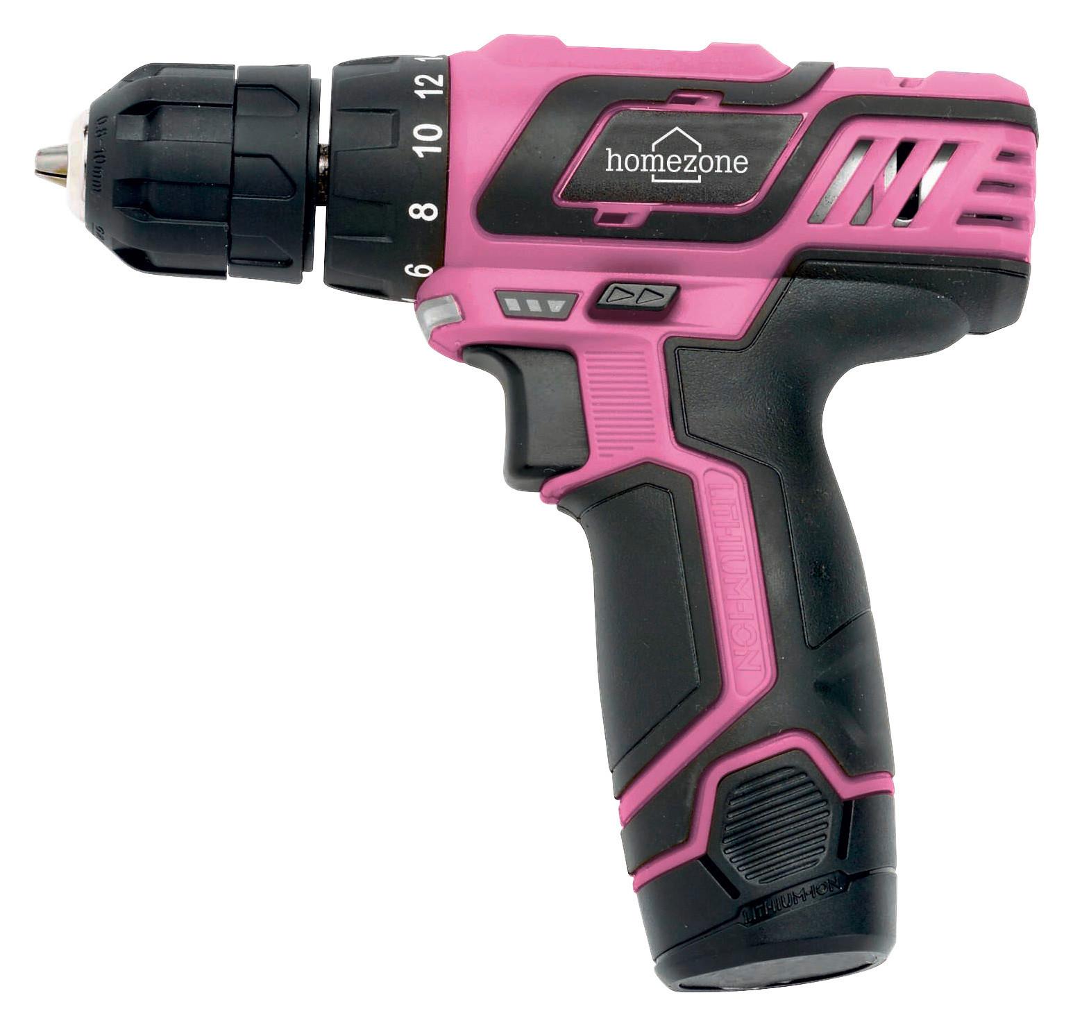 Akkuschrauber Kilian 12V 1.400 U/Min LED-Licht - Pink/Schwarz, KONVENTIONELL, Kunststoff/Metall (18/18/5cm) - Homezone