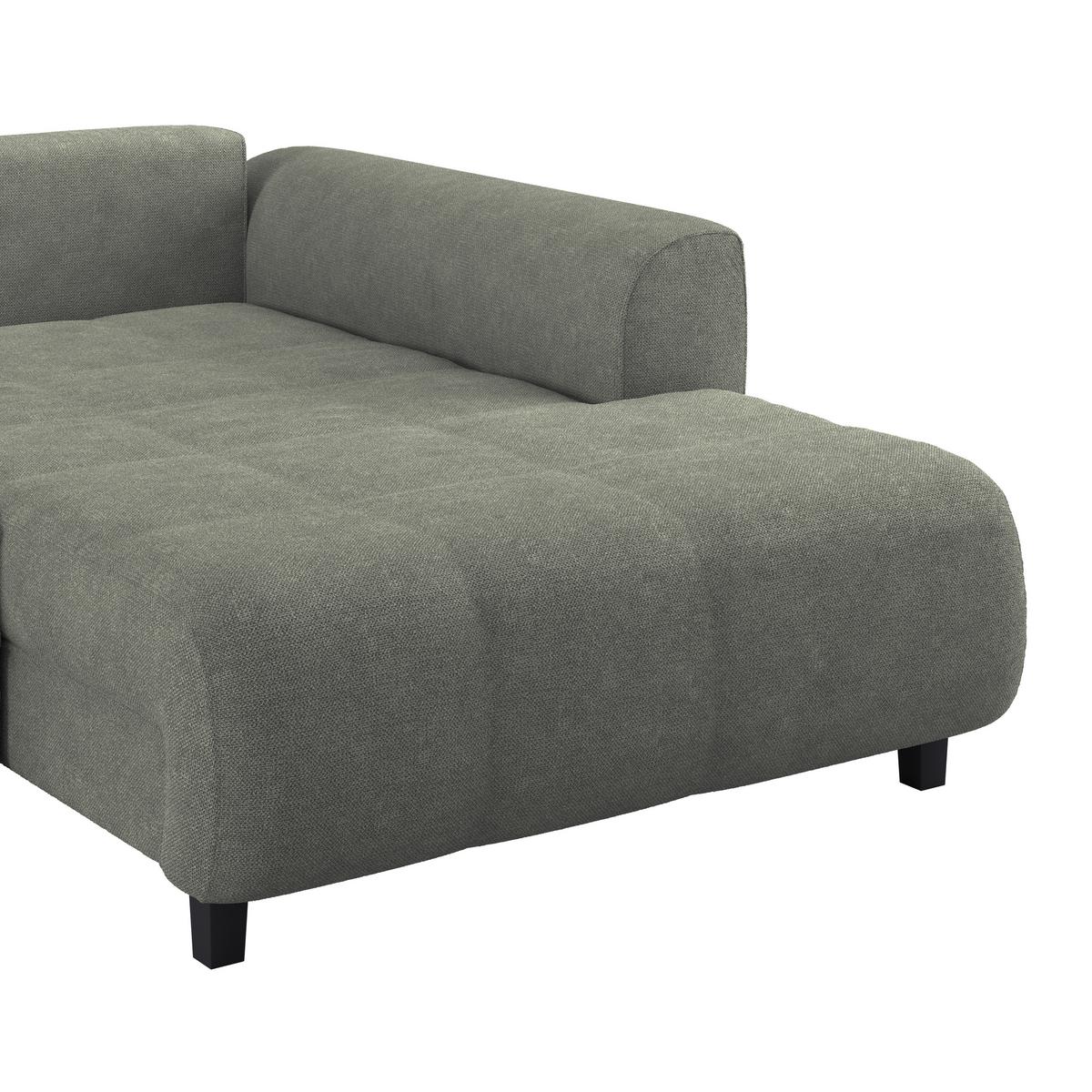 Ecksofa Mendoza - Schwarz/Grau, Design, Textil (309/197cm) - Ondega