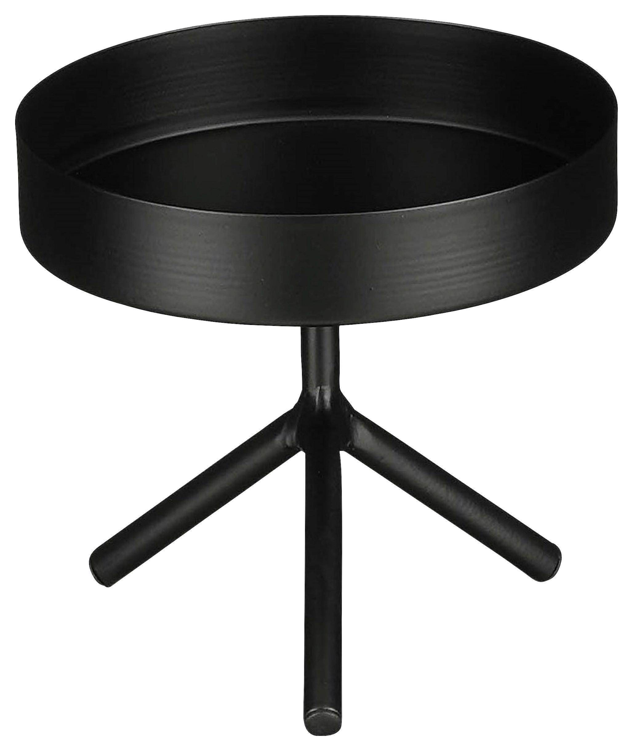 DEKORAČNÍ PODNOS LUXI - černá, Moderní, kov (15/12cm) - Modern Living