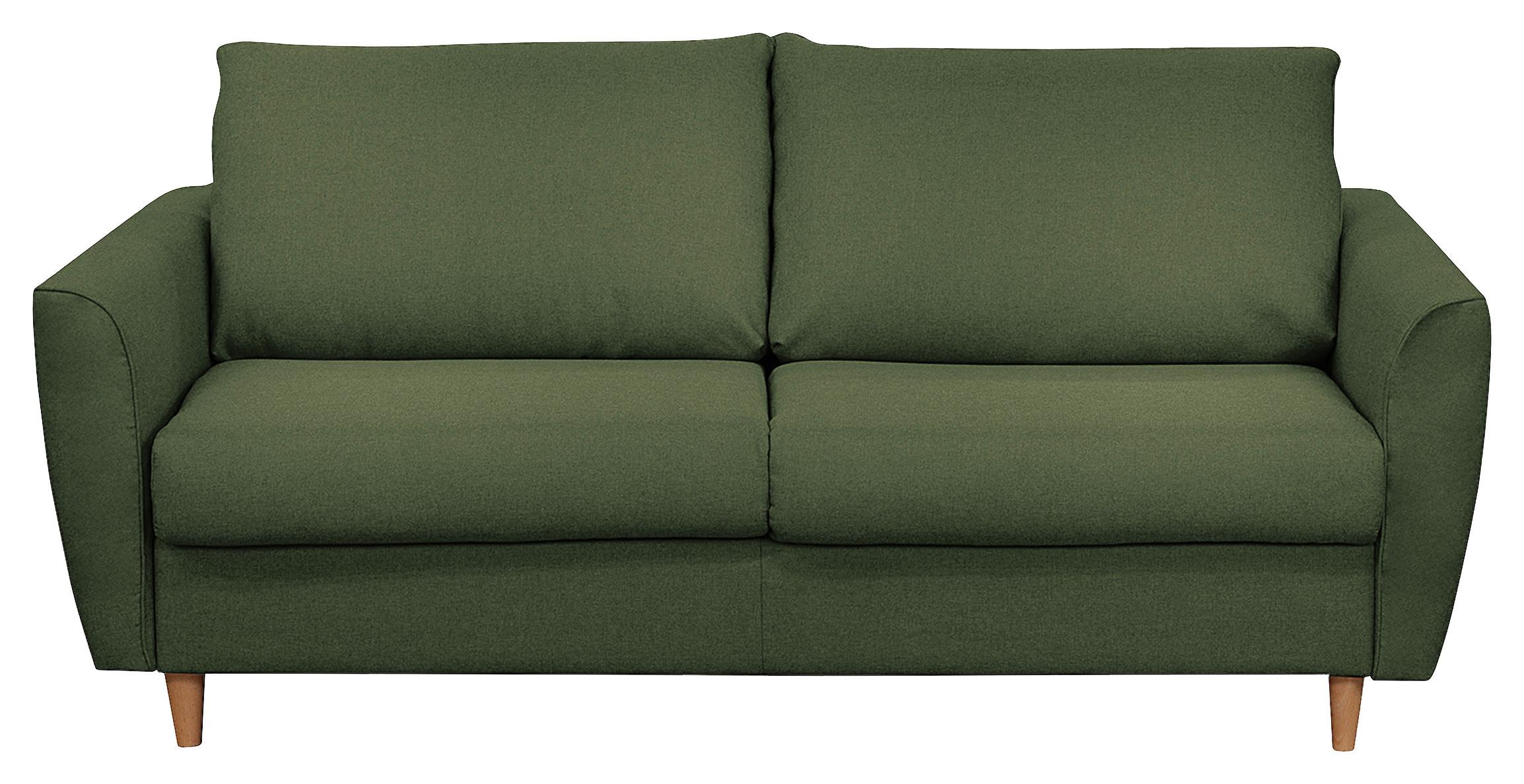 Schlafsofa Winter Dunkelgrün B: 195 cm - Dunkelgrün/Buchefarben, Design, Textil (195/90/102cm) - Livetastic