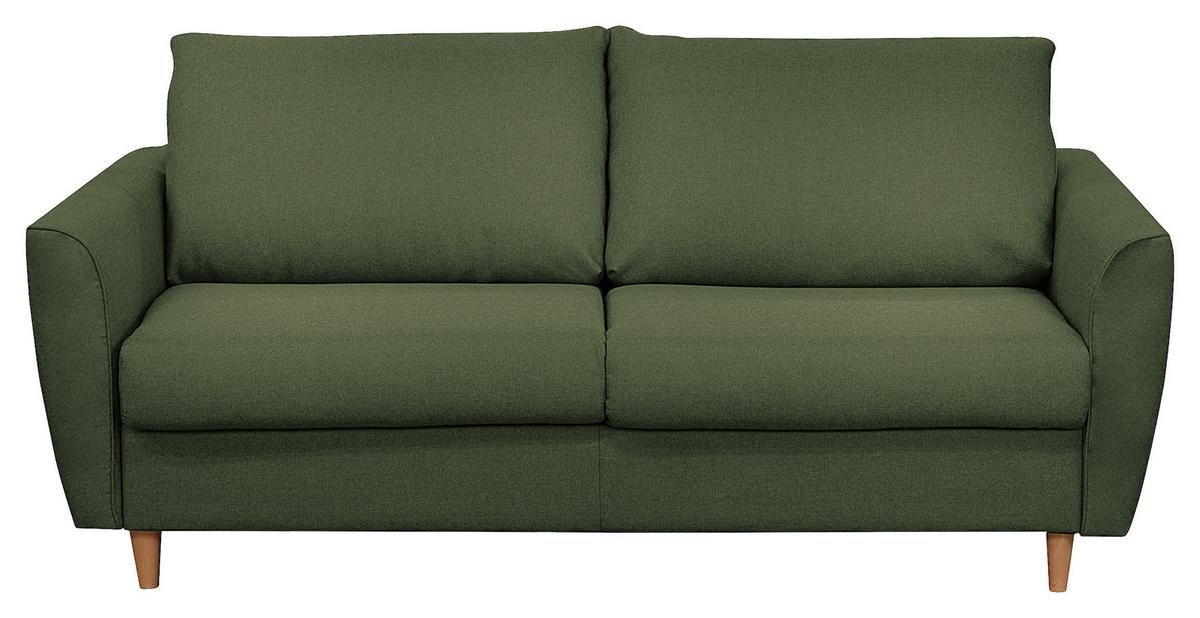 Schlafsofa Winter Dunkelgrün B: 195 Cm - Dunkelgrün/Buchefarben, Design, Textil (195/90/102cm) - Livetastic
