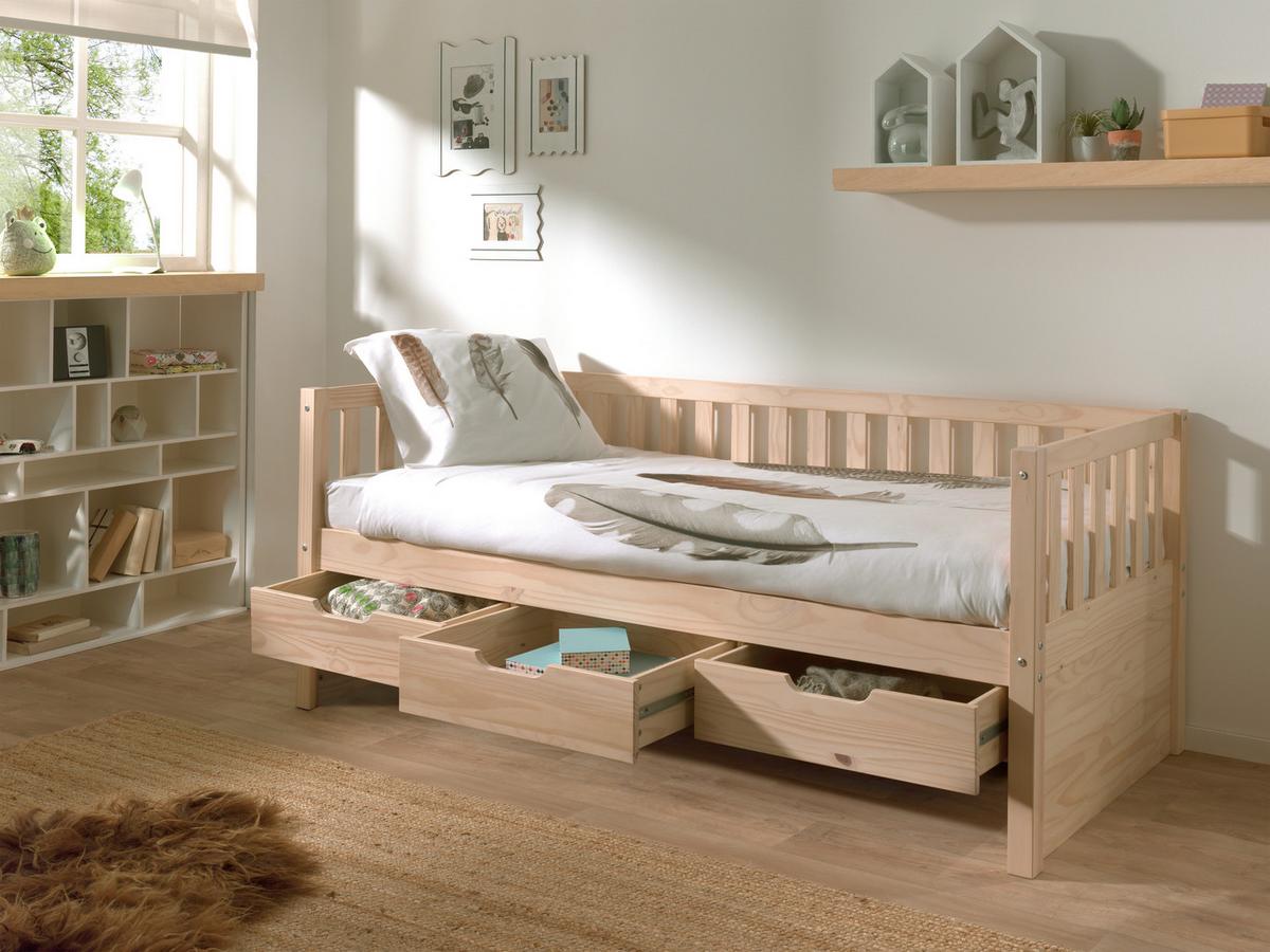 Stauraumbett Fritz Kieferfarben 90x200cm - Kieferfarben, MODERN, Holz/Holzwerkstoff (90/200cm) - MID.YOU