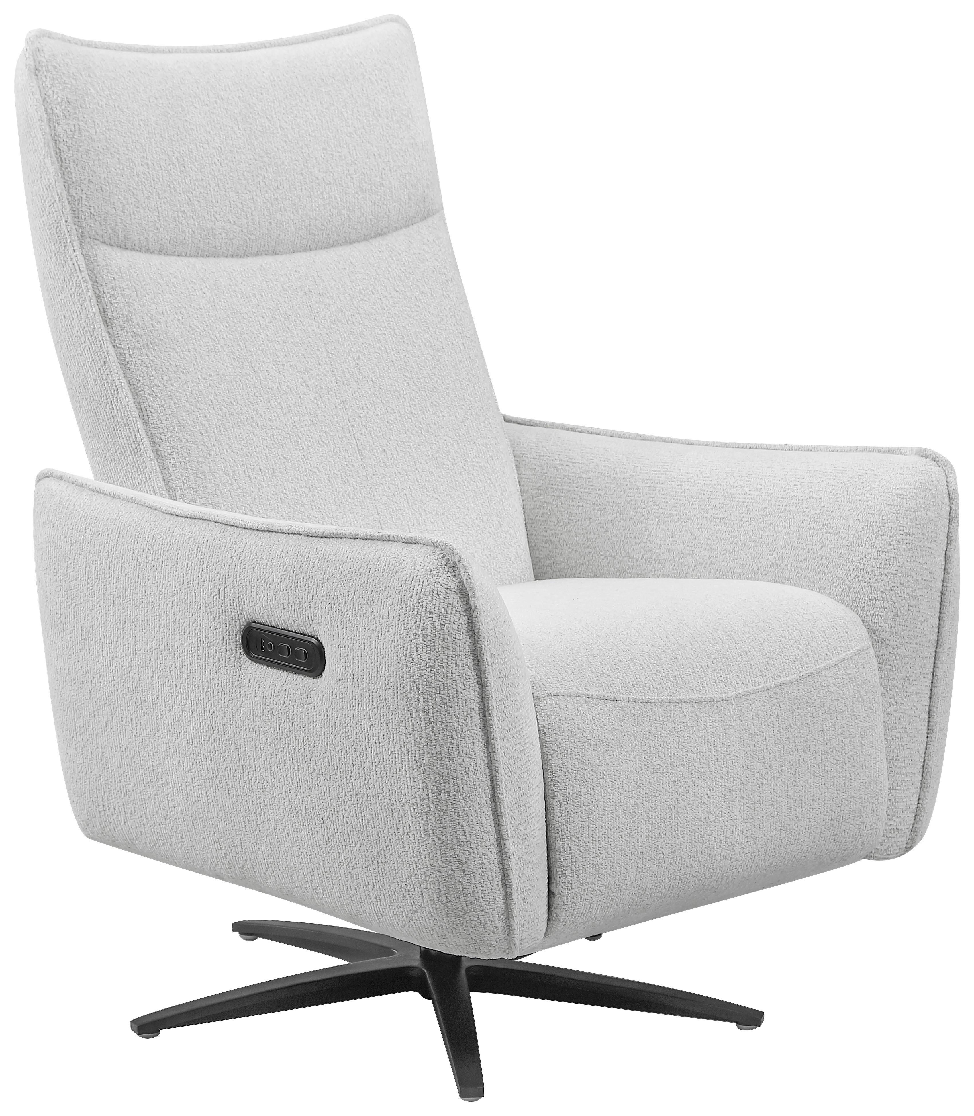 Relaxační křeslo BOLOGNA, přírodní, el.relaxační funkce - černá/přírodní barvy, Moderní, kov/dřevo (80/111/85cm) - Mömax