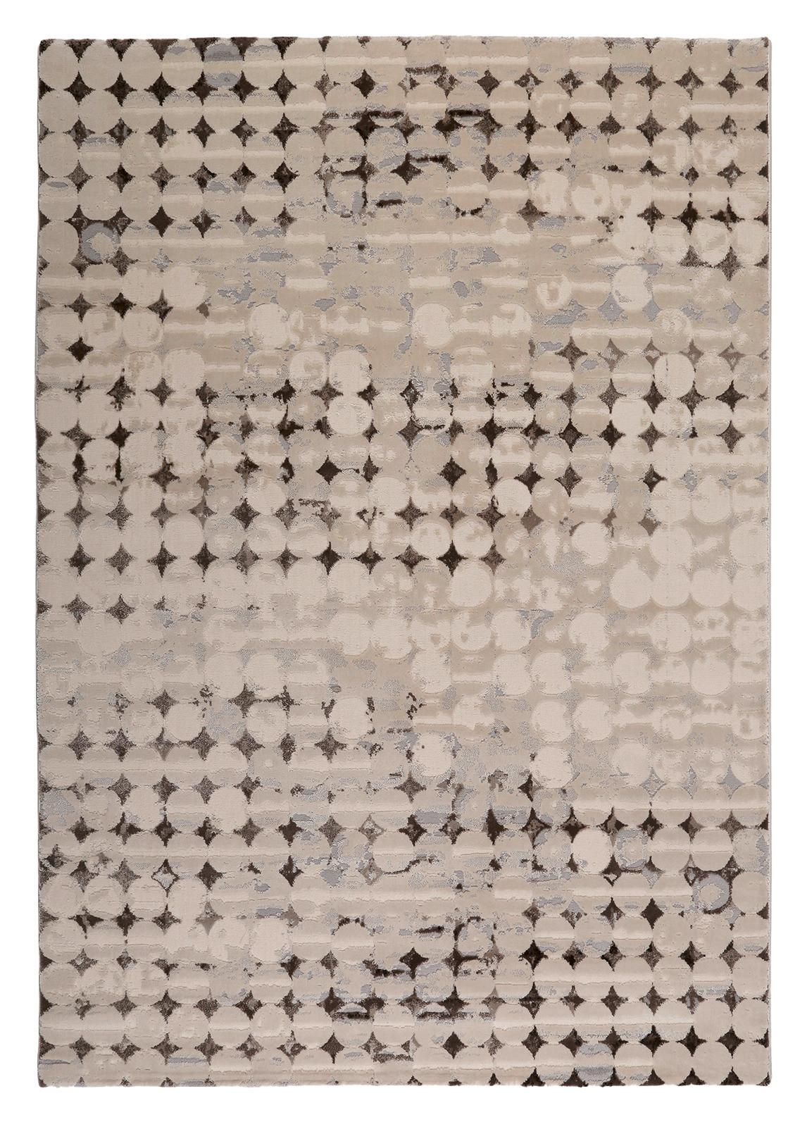 Webteppich Velvet Spots Braun/Taupe/Beige 133x200 cm