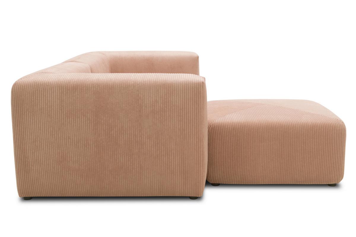 Ecksofa Rosa, Roségold B: 216 Cm - Roségold/Schwarz, Design, Textil (216/69/193cm) - MID.YOU
