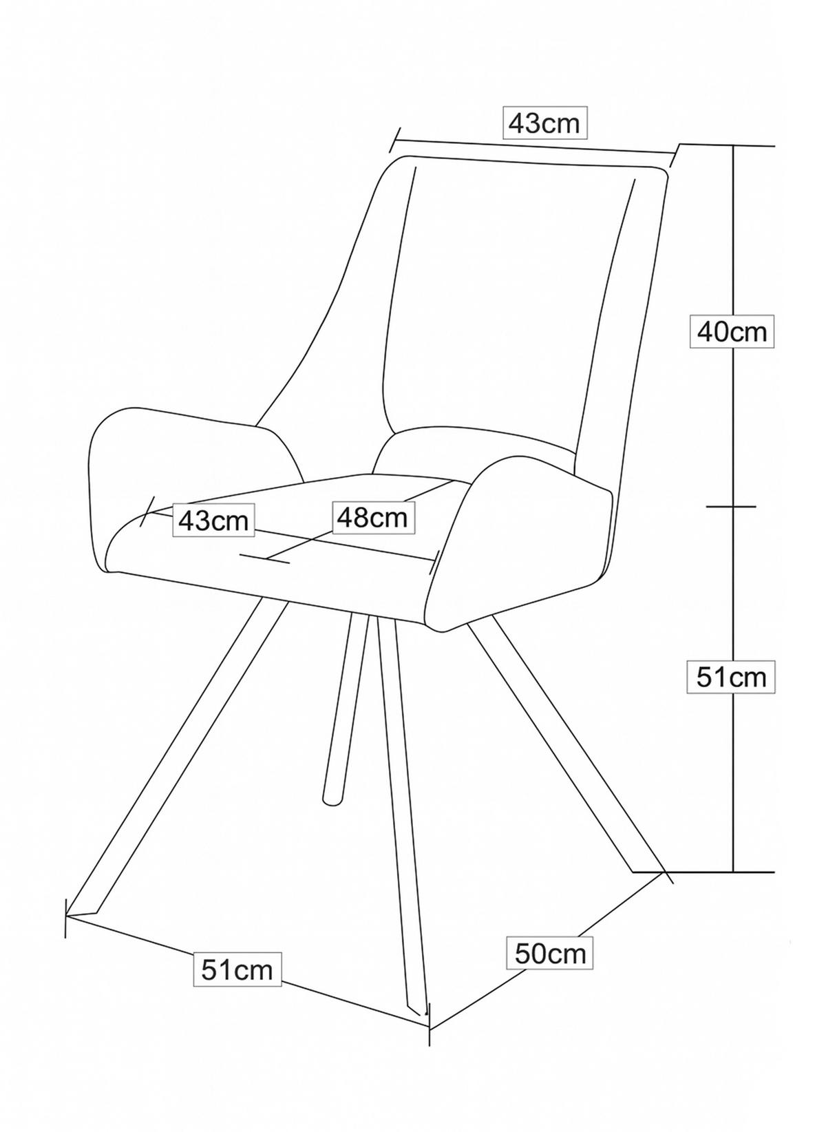 Stuhl-Set Helen Anthrazit B: 56 cm - Anthrazit/Schwarz, MODERN, Textil/Metall (56/91/63cm) - MID.YOU
