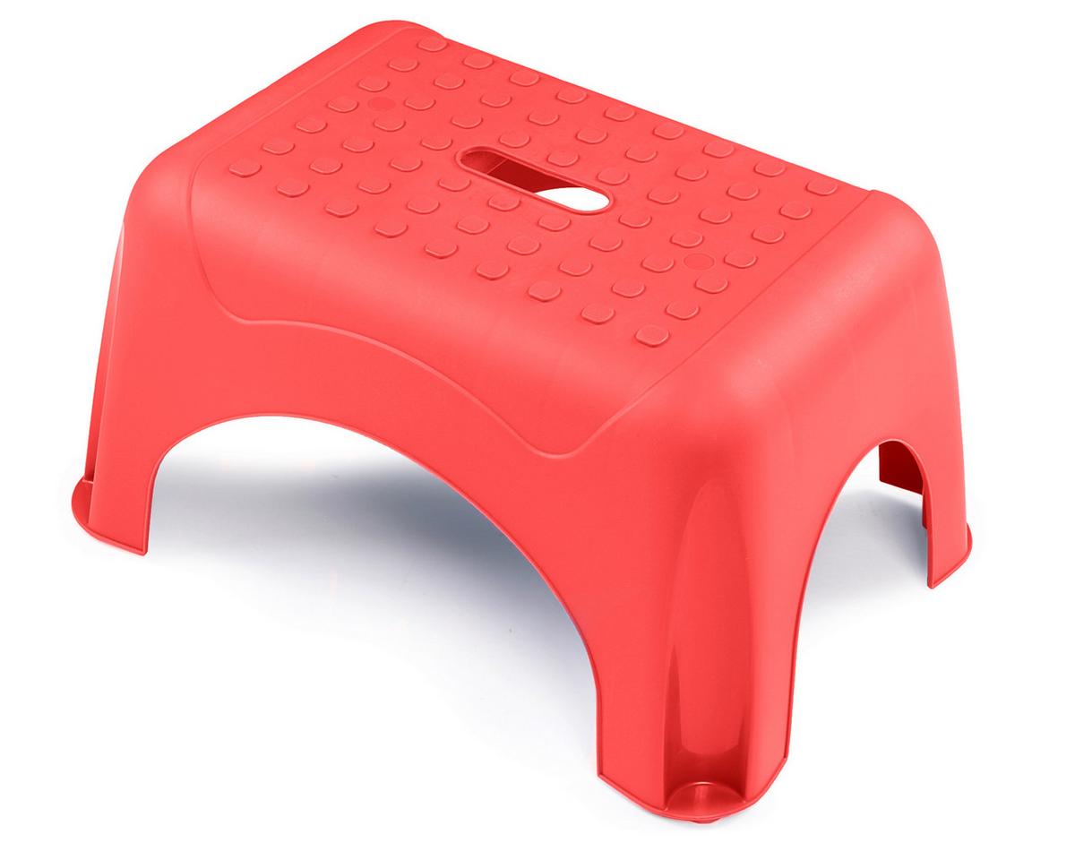 Tritthocker Kunststoff Pink H: 23,5 Cm Rutschfest - Pink/Koralle, Basics, Kunststoff (44/23,5/31cm)