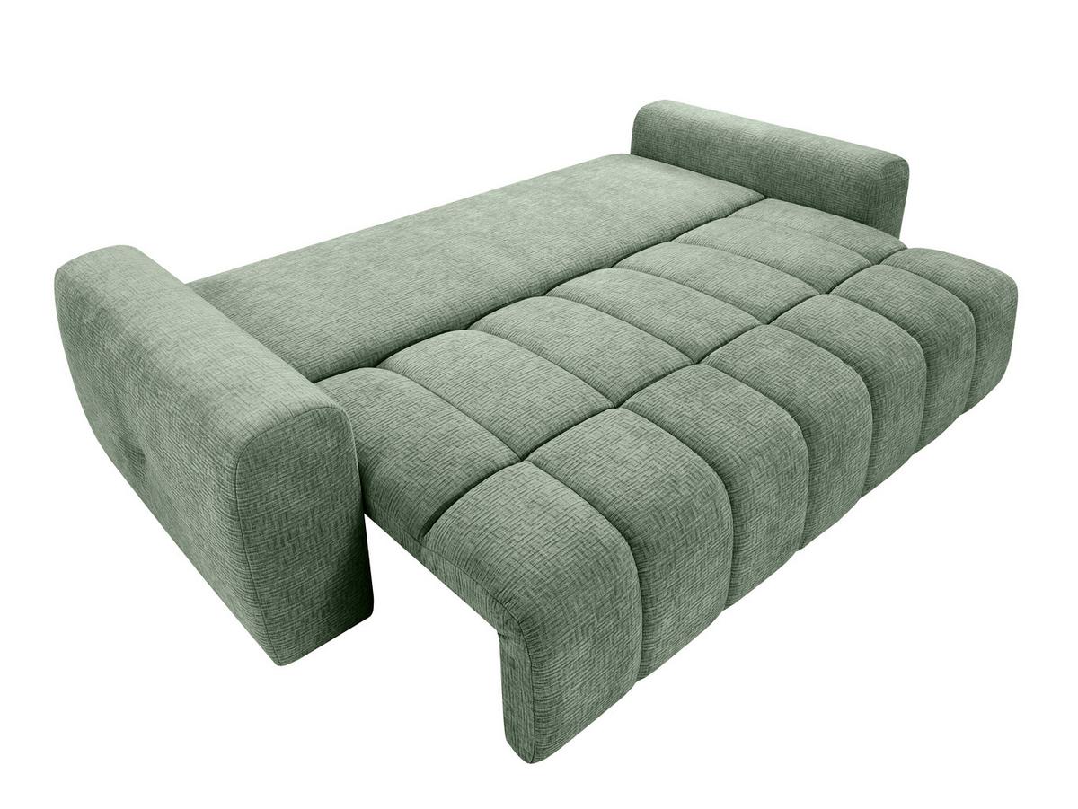 Schlafsofa Chelim Lux 3Dl Grün B: 241cm - Schwarz/Grün, Design, Textil (241/90/106cm) - MID.YOU