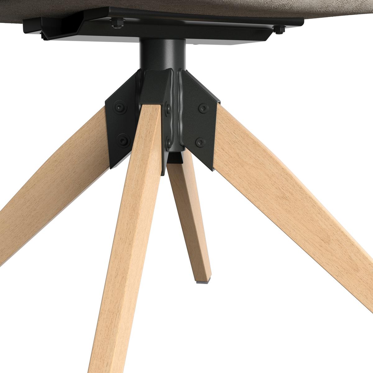 Židle s podrúčkami Neelia, šedobéžová - šedobéžová/přírodní barvy, Moderní, kov/dřevo (59,5/93/69cm) - Bessagi Home