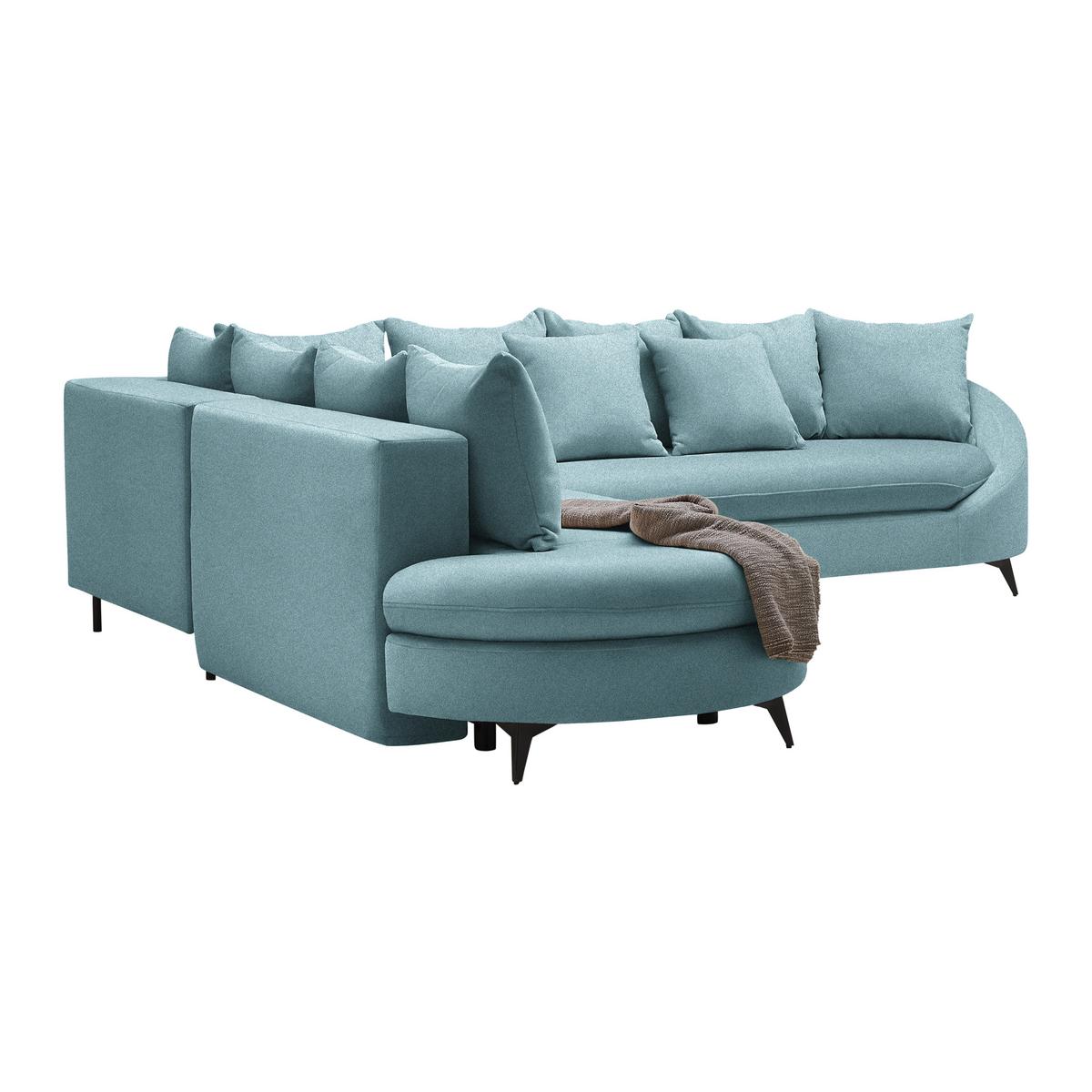 Rohová sedačka AXEL, levá, modrá žinylka - modrá/černá, Moderní, kov/textil (250/291cm) - Mömax
