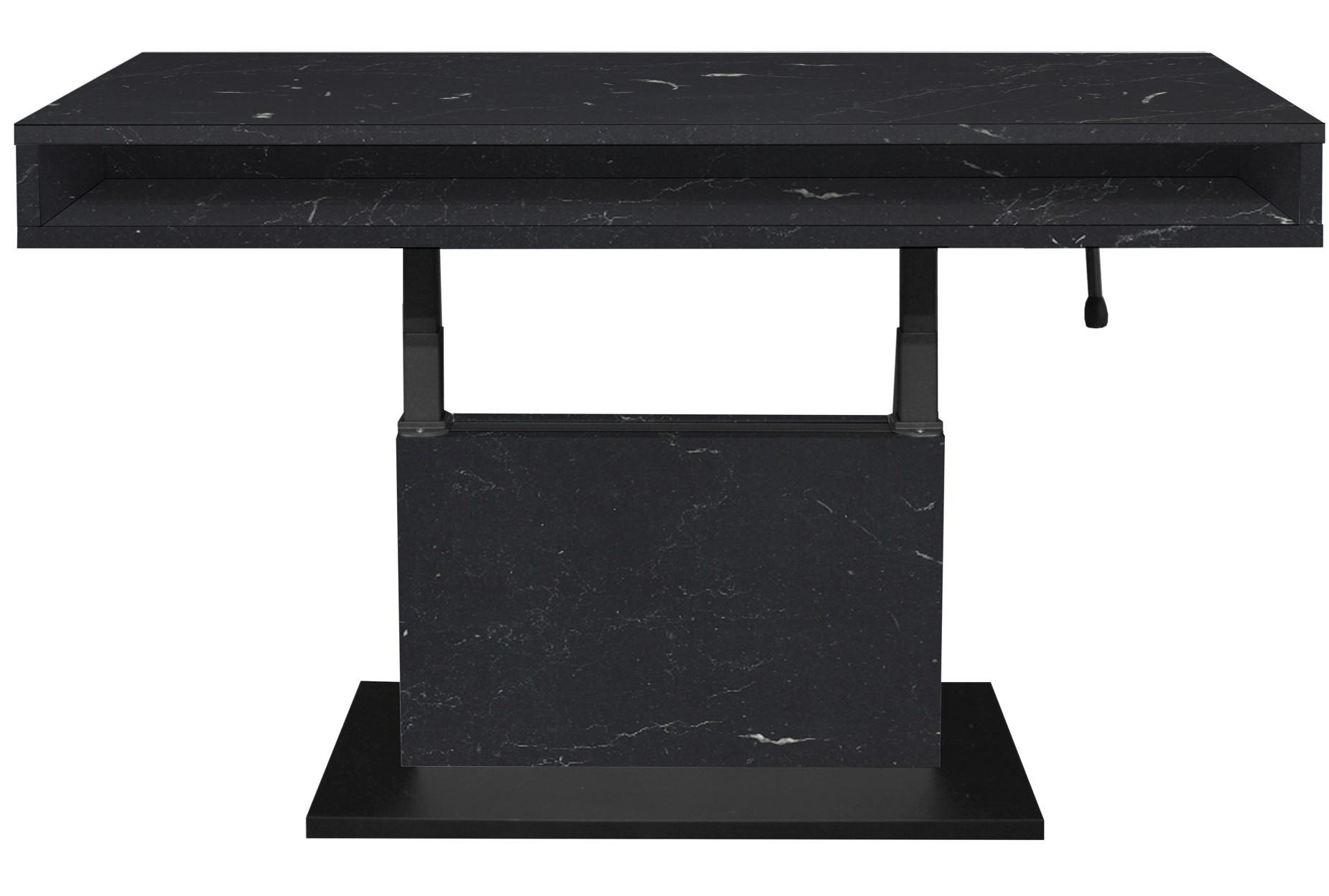 Couchtisch Lift Schwarz B: 110 Cm - Schwarz/Eiche Artisan, Design, Holzwerkstoff/Metall (110/58-77/60cm) - MID.YOU