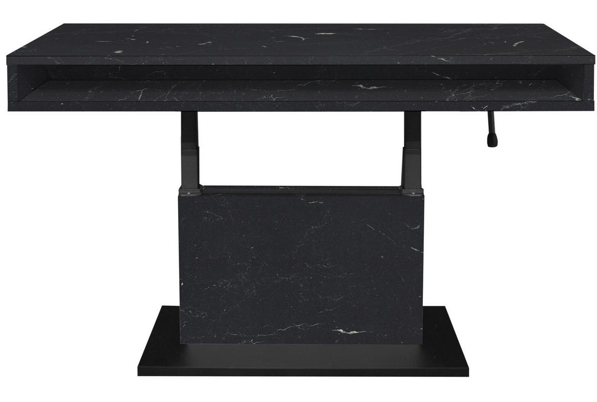 Couchtisch Lift Schwarz B: 110 Cm - Schwarz/Eiche Artisan, Design, Holzwerkstoff/Metall (110/58-77/60cm) - MID.YOU