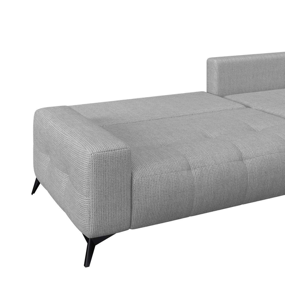 Ecksofa Mauro Grau, mit Schlaffunktion - Schwarz/Grau, Trend, Textil (290/175cm) - Luca Bessoni