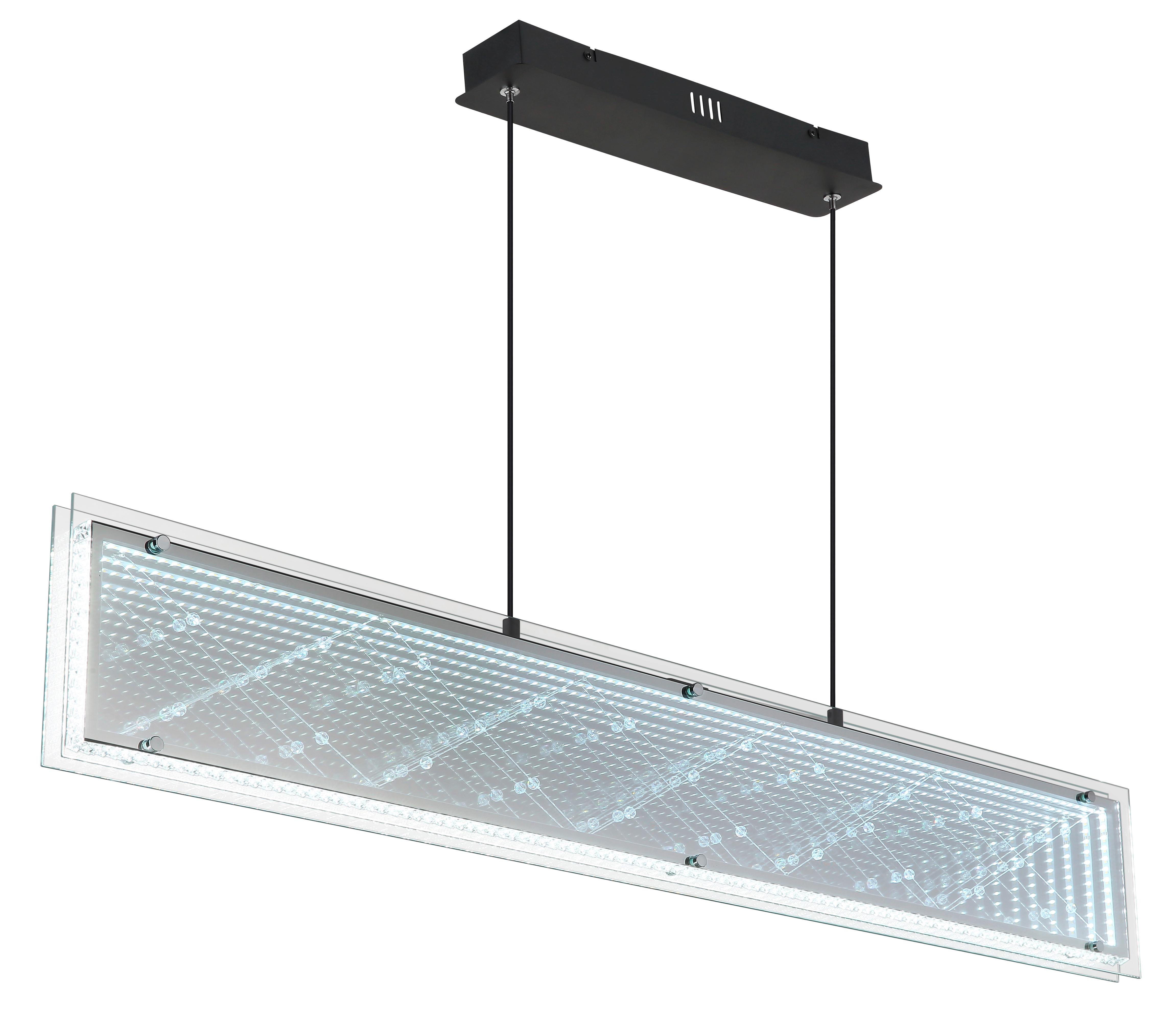 LED-Hängeleuchte Memory-Funktion - Klar/Chromfarben, Design, Glas/Kunststoff (113/8/120cm) - Globo