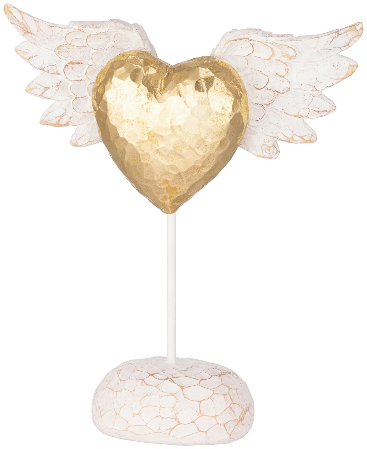 Skulptur Theo - Goldfarben/Weiß, KONVENTIONELL, Kunststoff/Metall (20/7/23,5cm) - Luca Bessoni