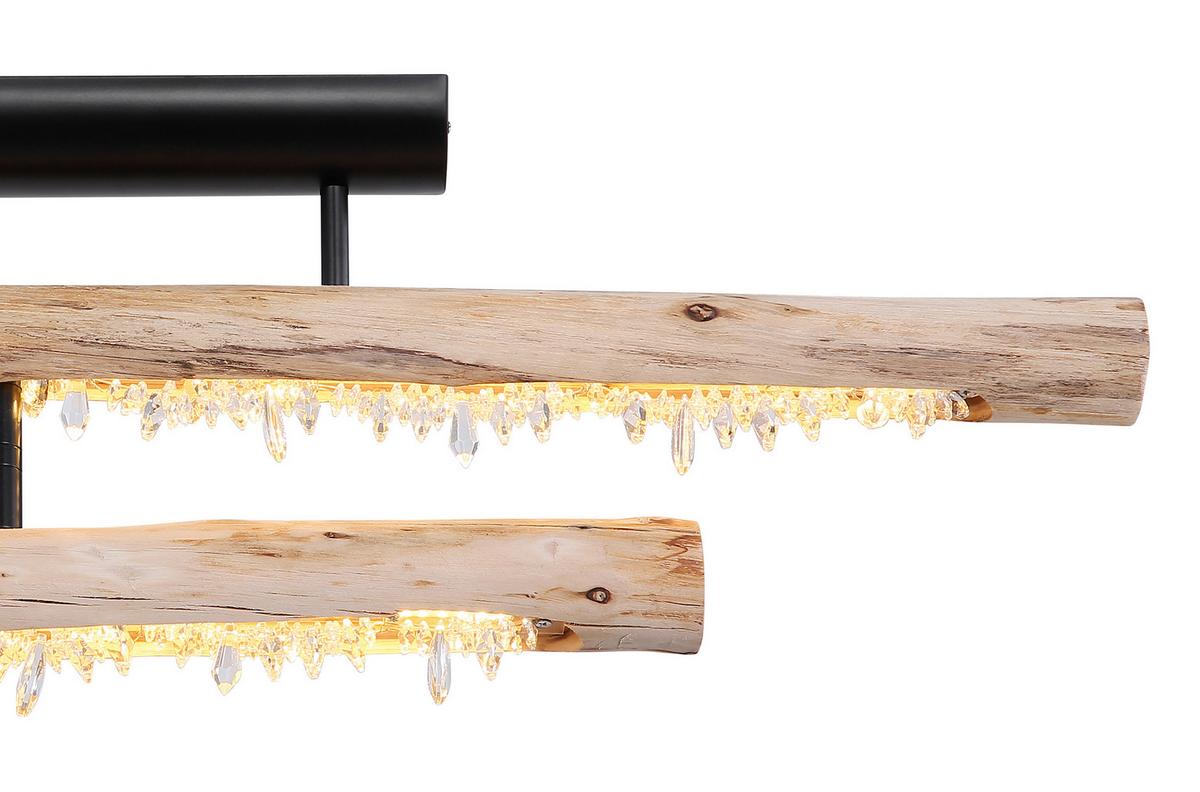 LED-Deckenleuchte 15354-30d Felicitas - Klar/Schwarz, Natur, Holz/Kunststoff (100/8/30cm) - Globo