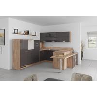 U-küche Lp4050 Grafit/ Eiche 298x294x255 Cm Mit Griffen - MODERN, Holzwerkstoff (298/294/255cm) - Impuls