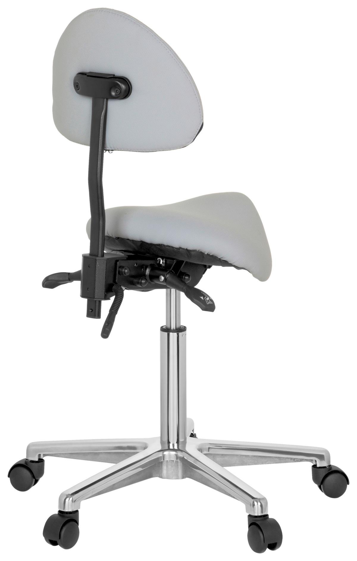 Bürohocker Top Work 20 Lederlook Grau Bis 110kg - Alufarben/Grau, MODERN, Kunststoff/Textil (36/105/40cm) - MID.YOU