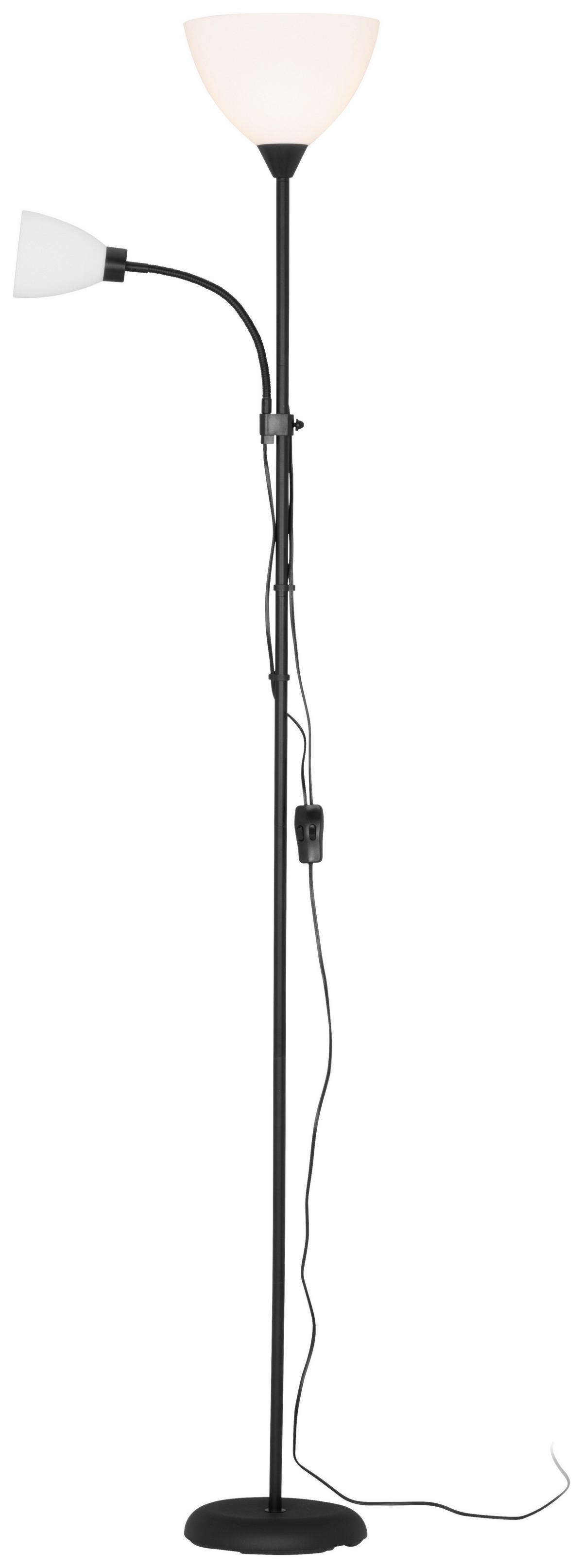 Stehleuchte Doris - Klar/Schwarz, KONVENTIONELL, Kunststoff/Metall (23,5/23,0cm) - Ondega