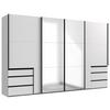 Schwebetürenschrank Level 36 A Weiß Dekor/Spiegel, B: 350cm - Weiß, Basics, Glas/Holzwerkstoff (350/216/65cm) - MID.YOU