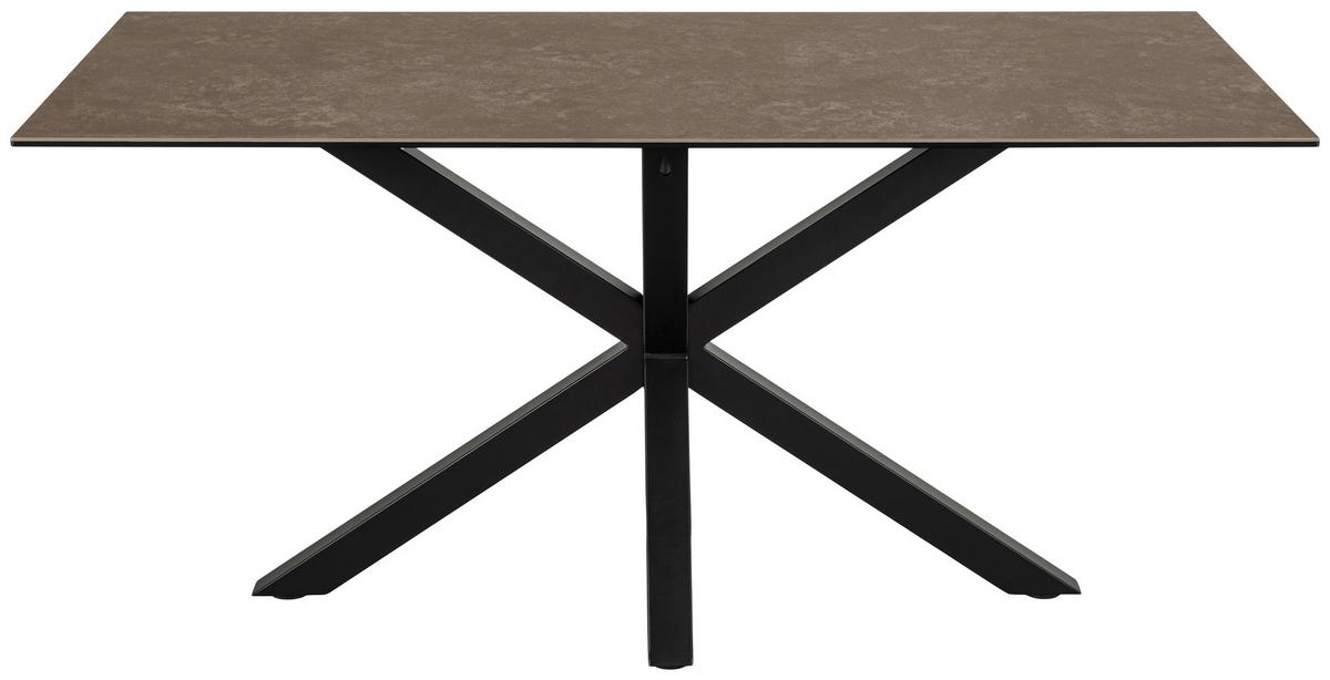 Esstisch Heaven 160x90x75,5cm Braun/Schwarz - Schwarz/Braun, Trend, Keramik/Metall (160/90/75,5cm) - MID.YOU