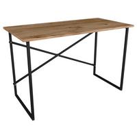 Schreibtisch Insasi Honig Dekor B: 90 Cm - Honigeiche/Schwarz, Design, Holzwerkstoff/Metall (90/50/75cm) - MID.YOU