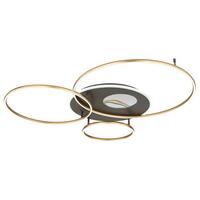 LED-Deckenleuchte Invertina Anthrazit Opal Goldfarben - Anthrazit/Goldfarben, Design, Kunststoff/Metall (126,4/105,3/13cm) - Globo