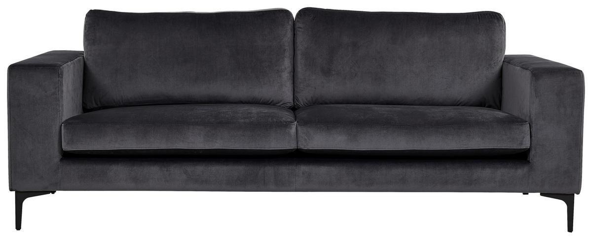 2-sitzer-sofa Bolero - Dunkelgrau/Schwarz, Design, Kunststoff/Textil (215/84/88cm) - Livetastic