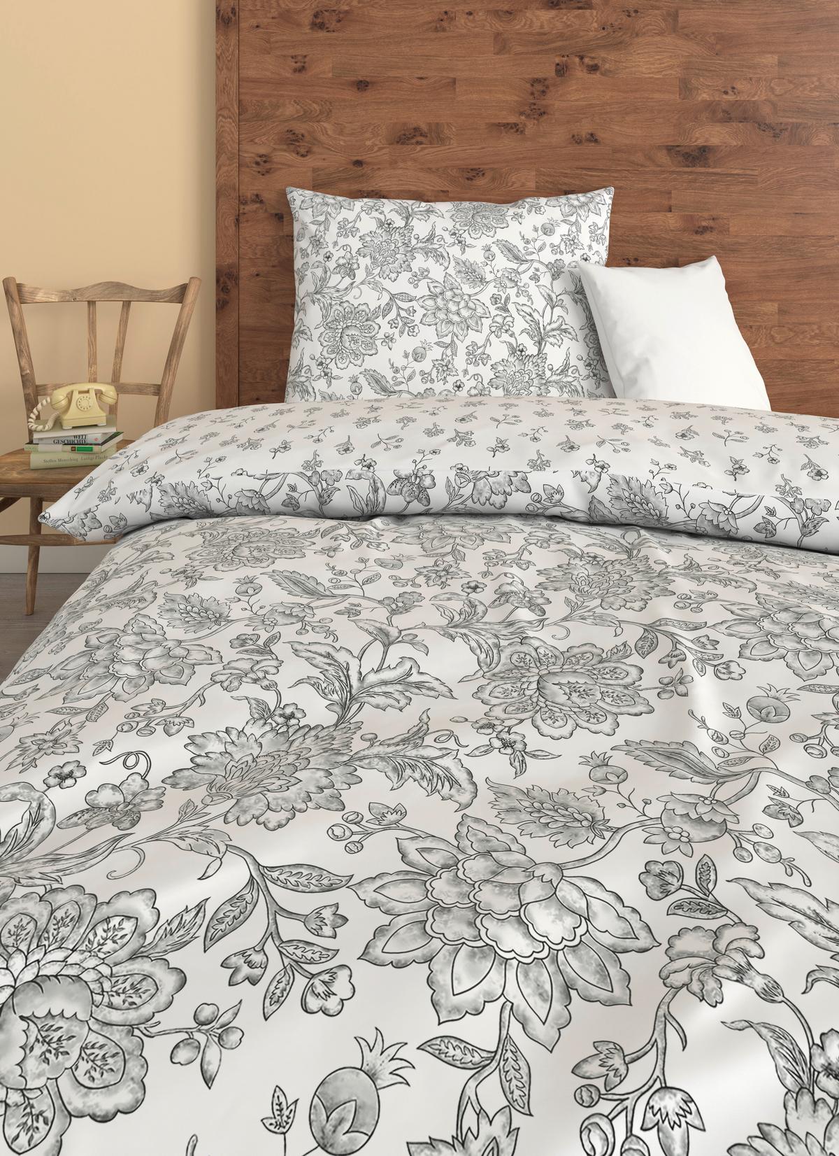 Bettwäsche Celine - Grau, ROMANTIK / LANDHAUS, Textil - James Wood