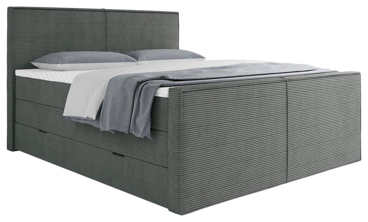 Boxspringbett Rodi Grau LF: 180x200 cm - Grau, MODERN, Textil (180/200cm) - Livetastic