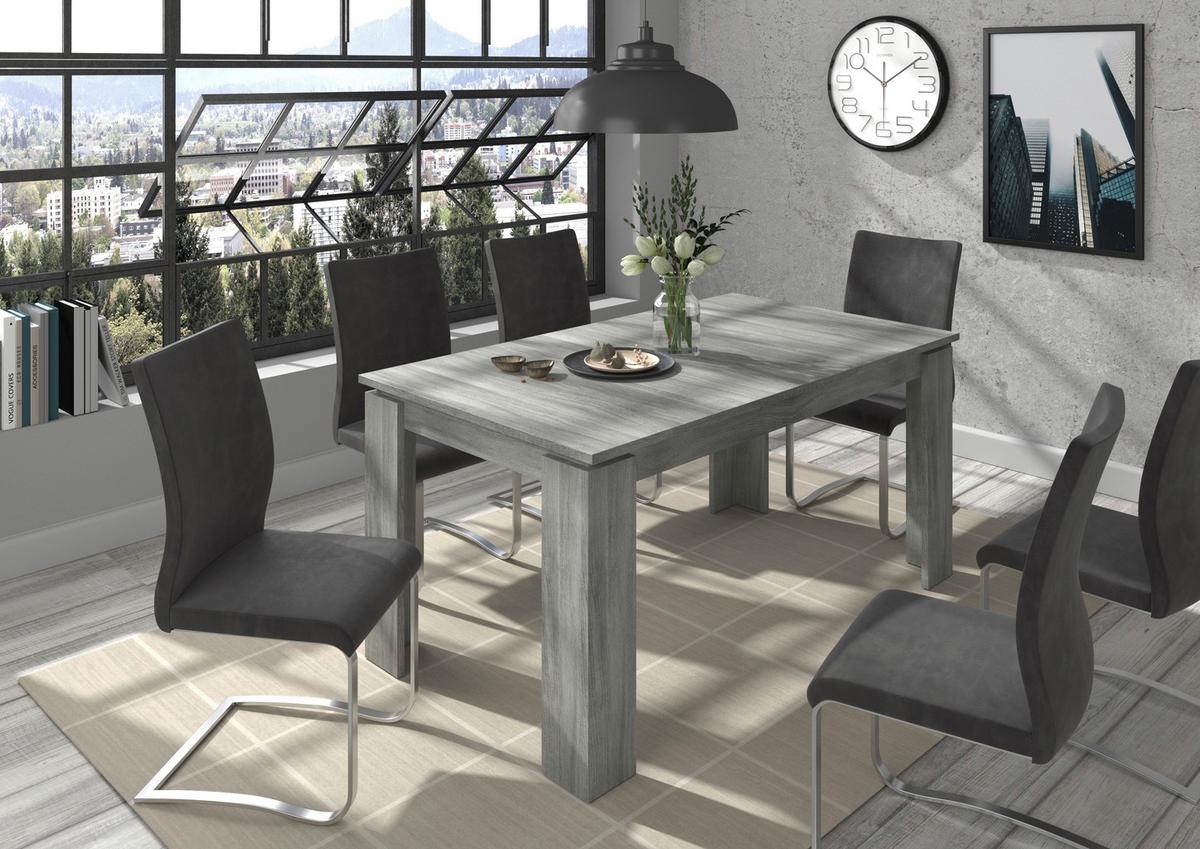 Esstisch Titan Rauchsilber L: 160-200 Cm - Design, Holzwerkstoff (160/90/76cm) - MID.YOU