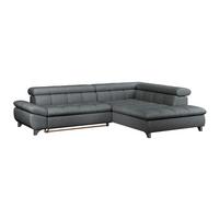 Rohová sedačka GEMINI S, pravá, grafitová ženilka - grafitová/chrómová, Konventionell, kov/textil (312/234cm)