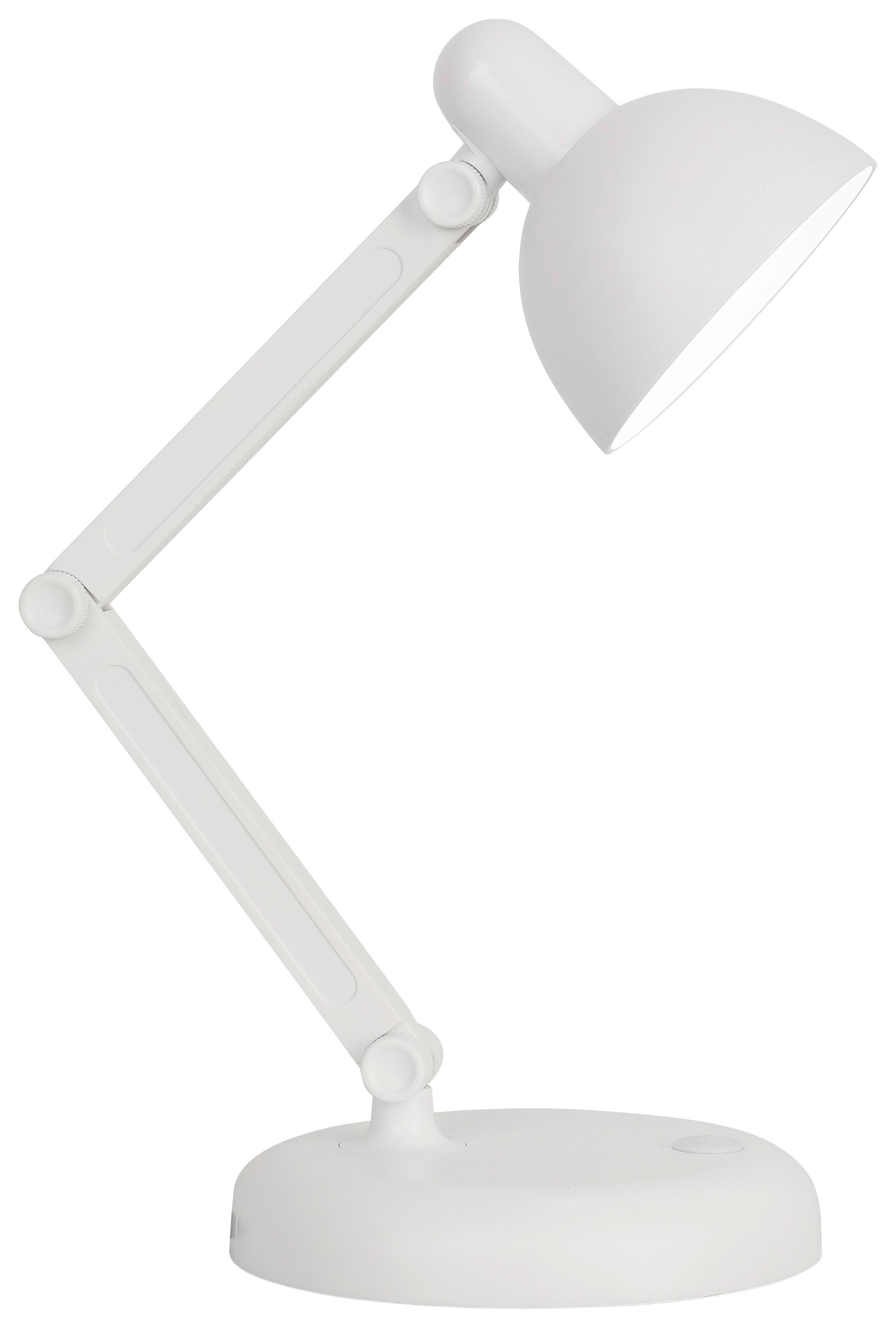 Led Stolná Lampa Schwank, V: 35cm - biela, Moderný, plast (12,5/34cm) - Modern Living
