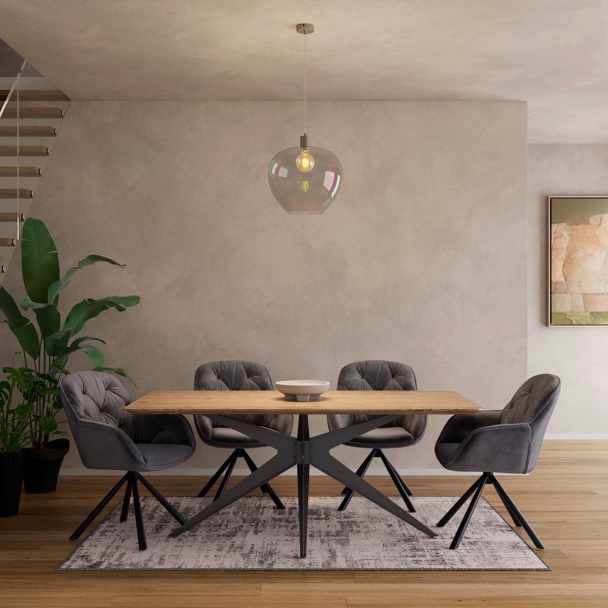 HÄNGELEUCHTE RENI - Champagner/Transparent, MODERN, Glas/Kunststoff (40/120cm)