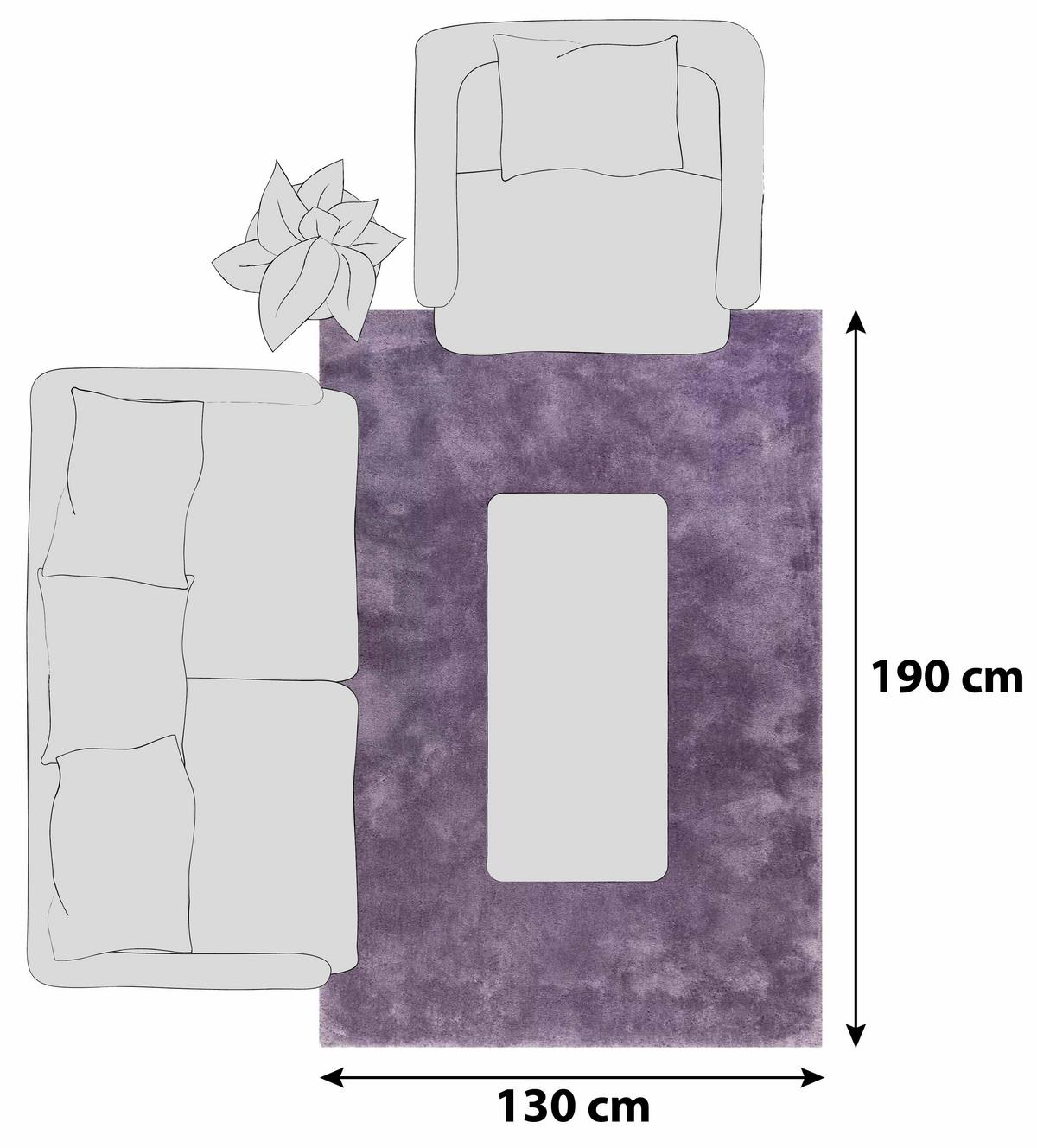 Hochflorteppich Relaxx Lila 130x190 Cm - Lila, Basics, Textil (130/190cm) - Esprit