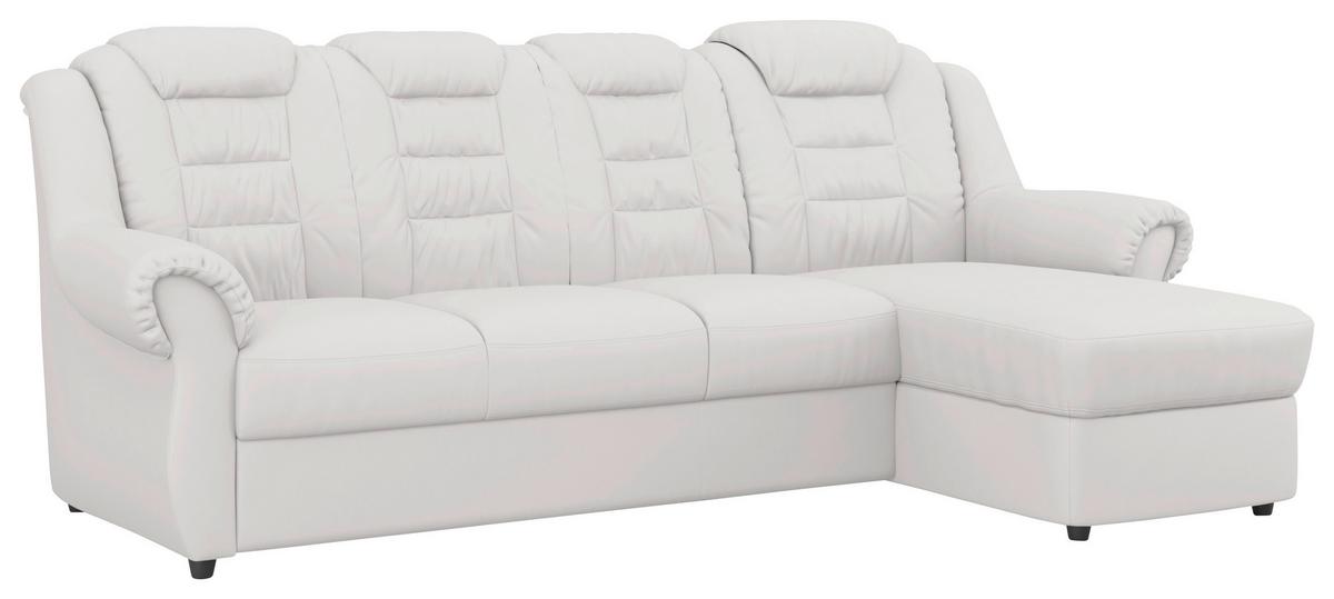Ecksofa Boston Weiß Lederlook - Schwarz/Weiß, KONVENTIONELL, Textil (262/165cm) - Livetastic
