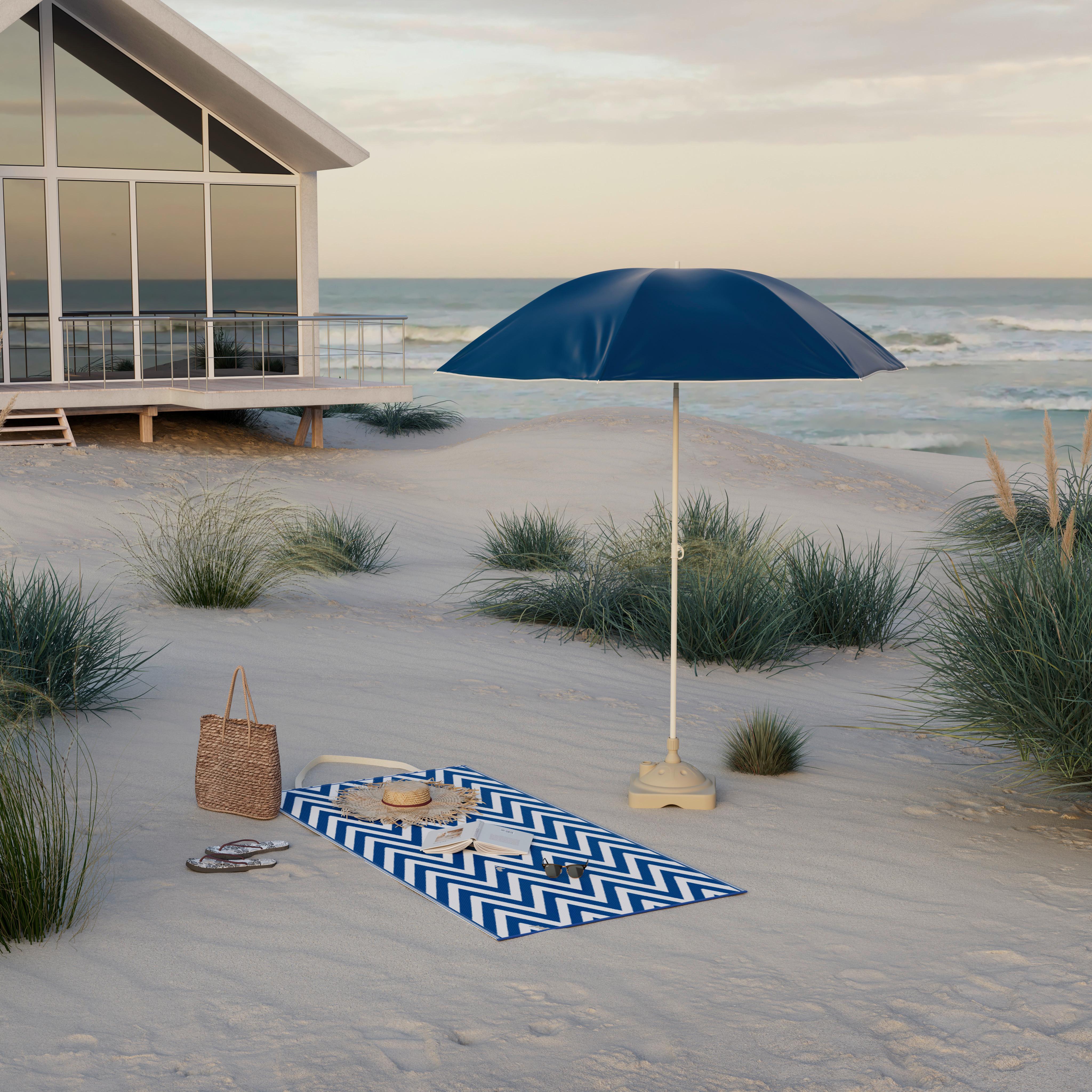 Sonnenschirm Laura - Dunkelblau, MODERN, Textil (160cm) - Ondega