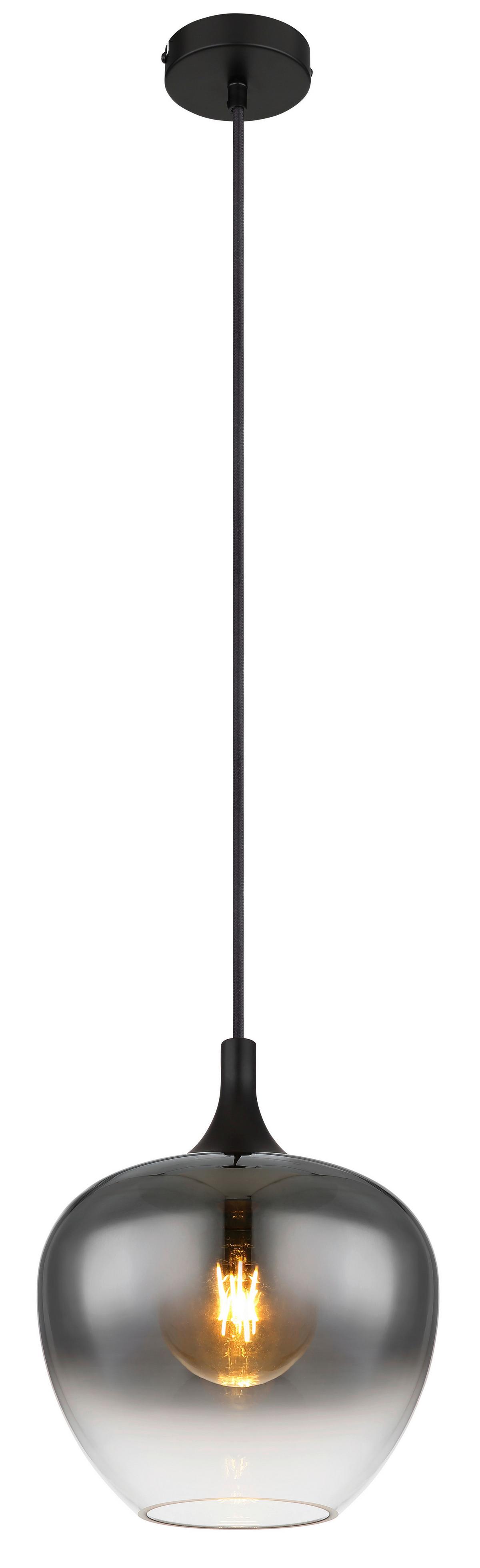 Hängeleuchte 15548h Maxy - Schwarz, Design, Glas/Metall (24/120cm) - Globo