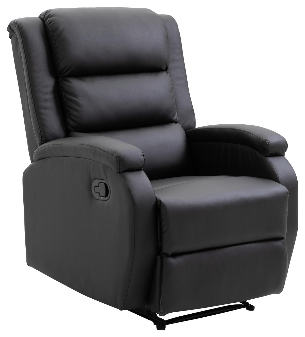 Fernsehsessel Bengt - Schwarz, Basics, Textil/Metall (74/103/92cm) - Livetastic