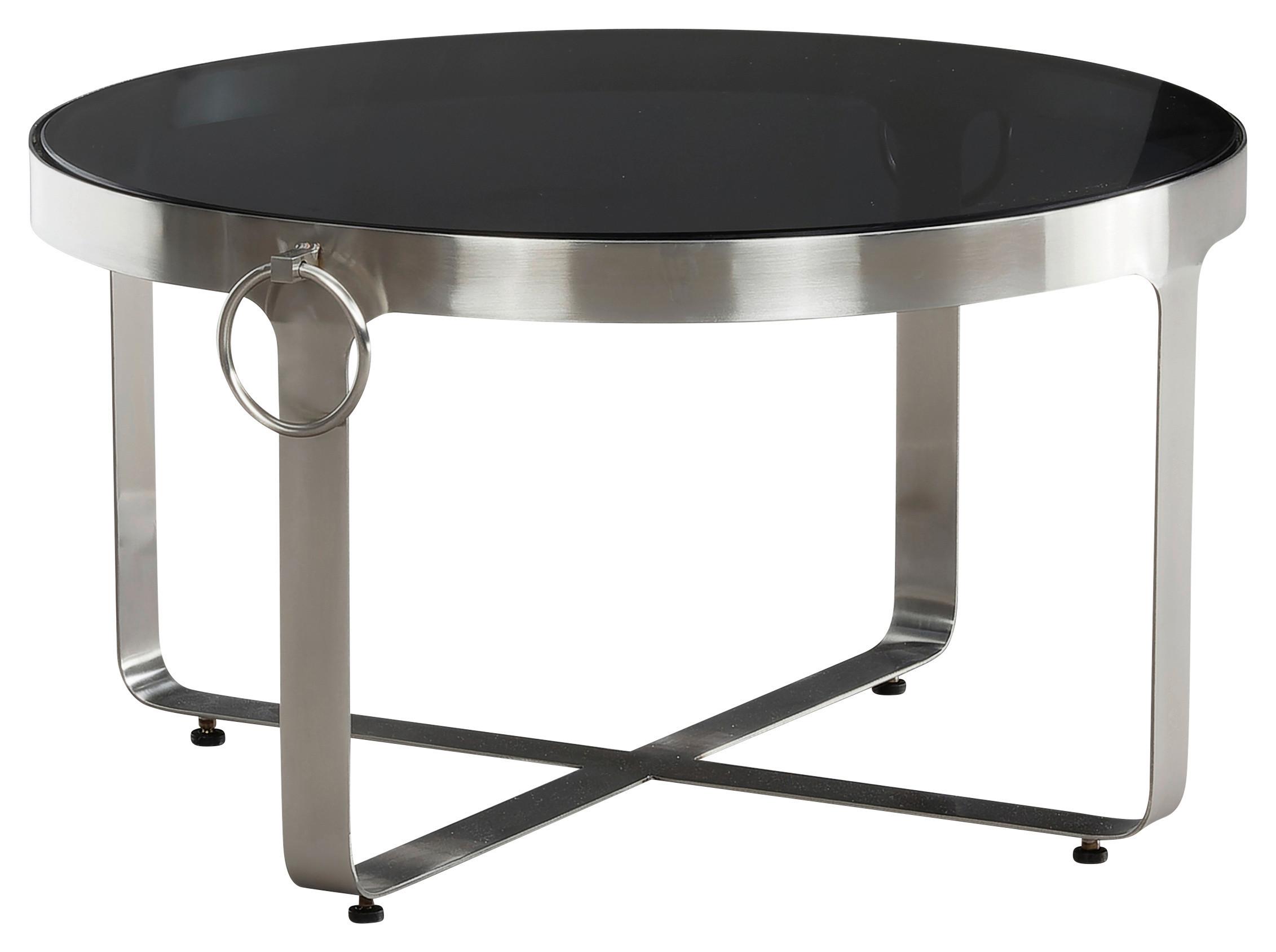 Couchtisch Schwarz, Silberfarben L: 60 cm - Silberfarben/Schwarz, Design, Glas/Metall (60/60/34cm) - MID.YOU