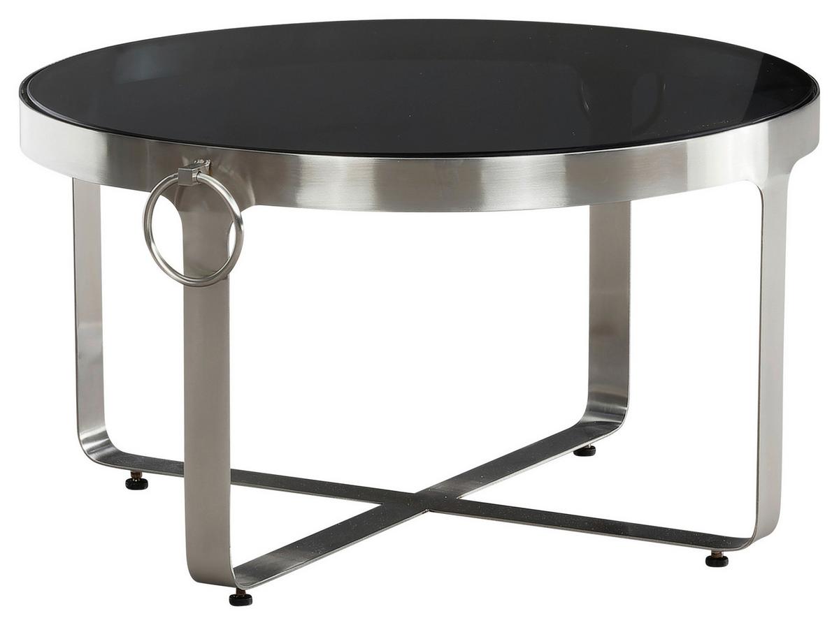 Couchtisch Schwarz, Silberfarben L: 60 Cm - Silberfarben/Schwarz, Design, Glas/Metall (60/60/34cm) - MID.YOU