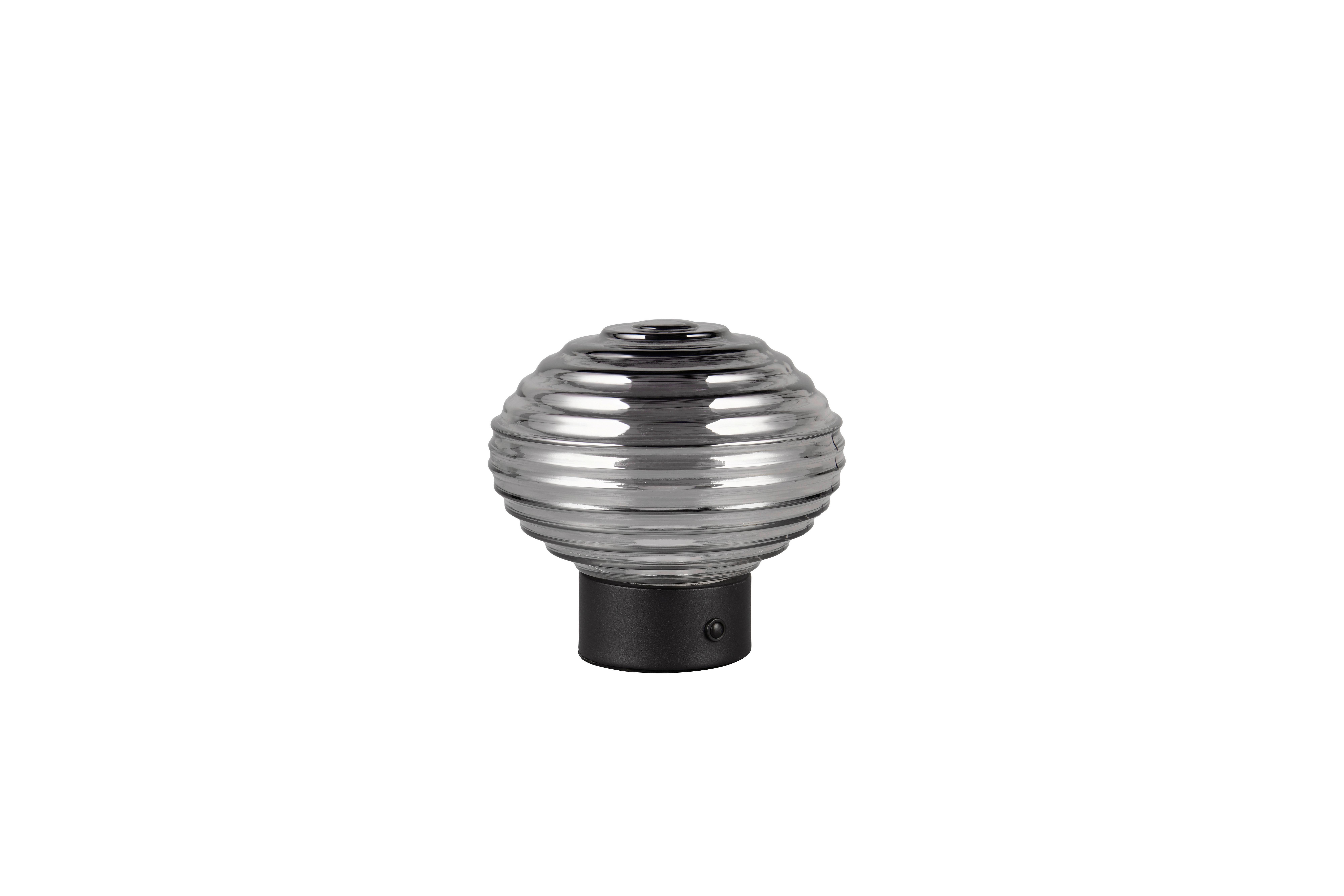 Akku-Tischleuchte R57771154 Earl - Schwarz/Grau, KONVENTIONELL, Glas/Metall (15,5/14,5cm)