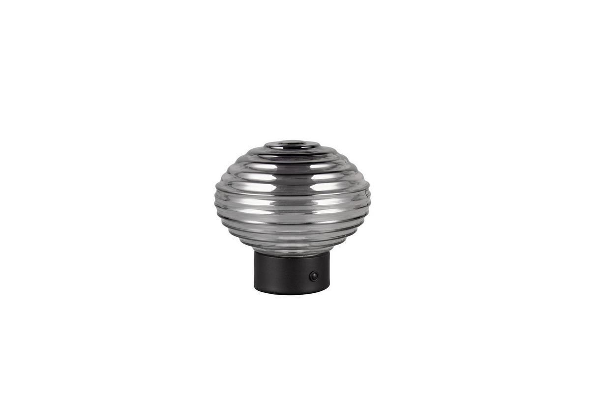 Akku-Tischleuchte R57771154 Earl - Schwarz/Grau, KONVENTIONELL, Glas/Metall (15,5/14,5cm)