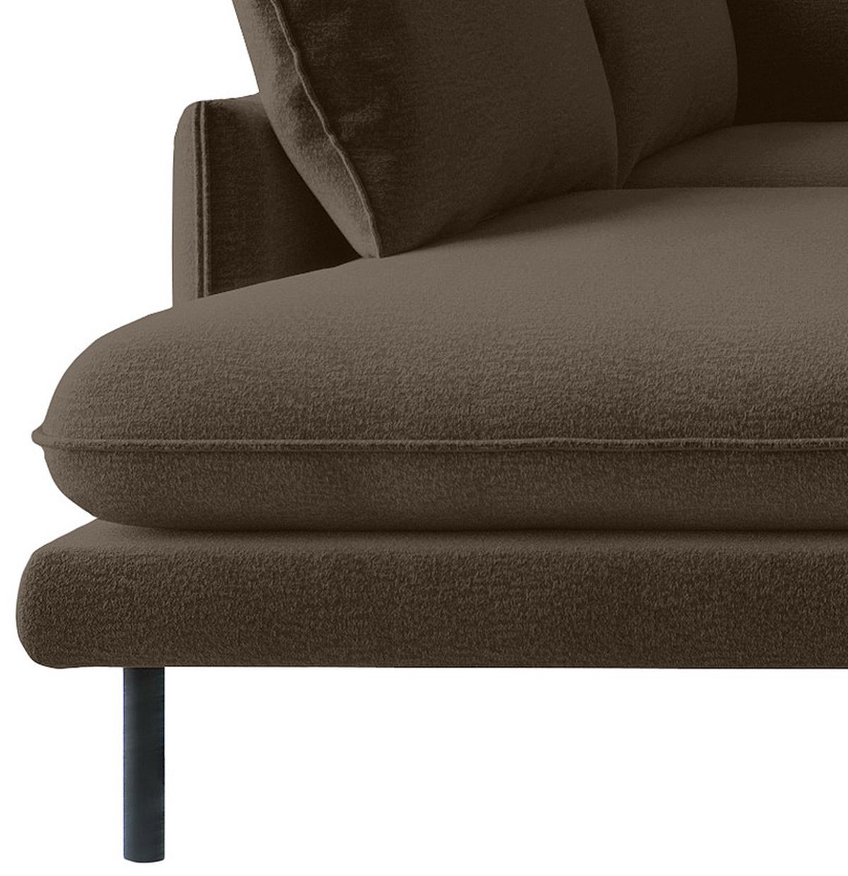 Ecksofa Samos Braun S: 204x267 cm - Schwarz/Braun, Design, Textil (204/267cm) - Livetastic