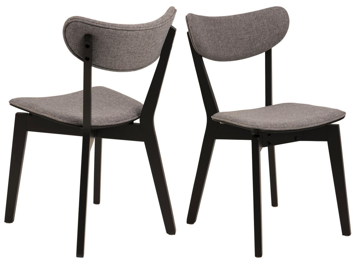 Jedálenská stolička ROXBY - čierna/sivá, Konventionell, drevo/textil (45/78/55cm)