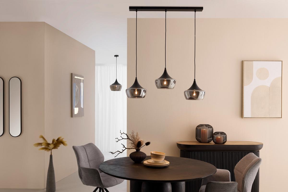 ZÁVĚSNÉ SVÍTIDLO NOR - černá/barvy chromu, Moderní, kov/plast (82/22/120cm) - Mömax